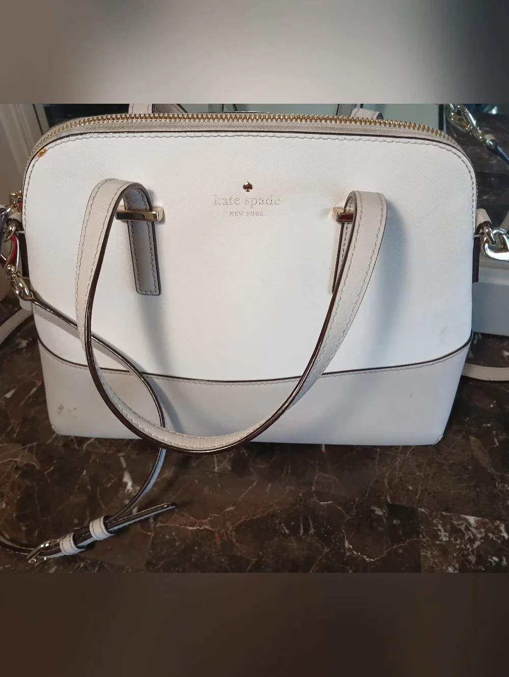 Kate Spade Cream Saffiano Leather Dome Satchel